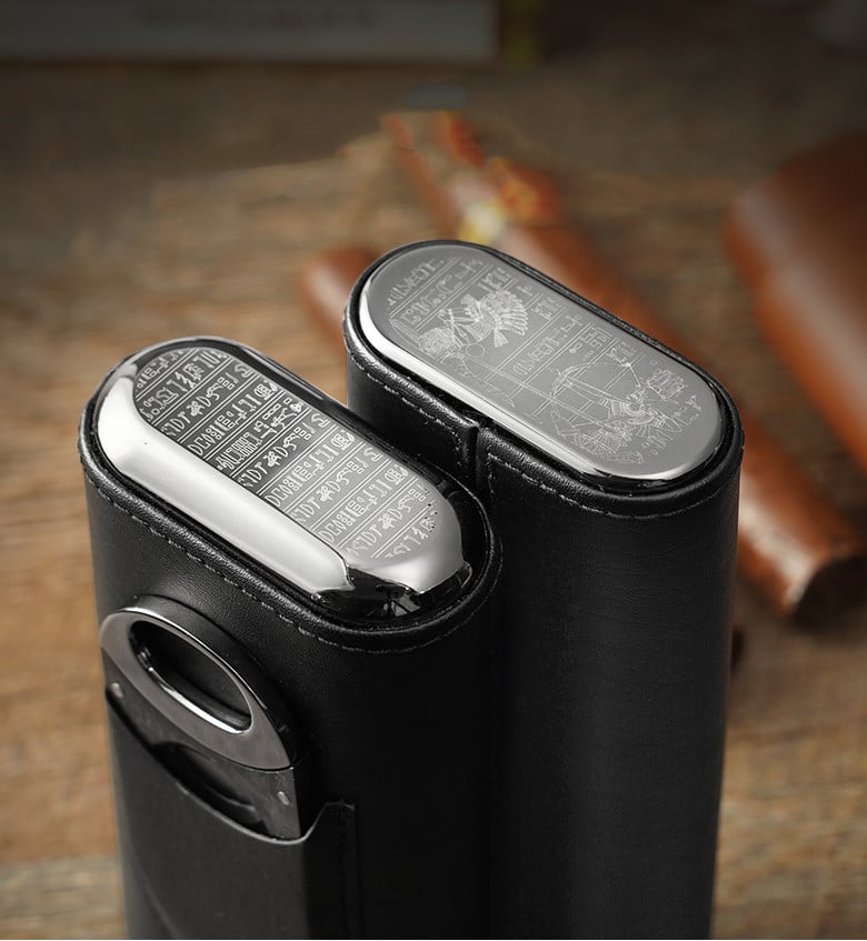 Porta Puros de Cuero Elegante para Viaje