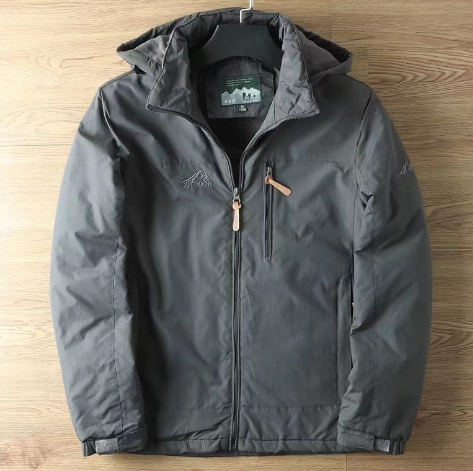 Chaqueta Impermeable con Capucha - Gris