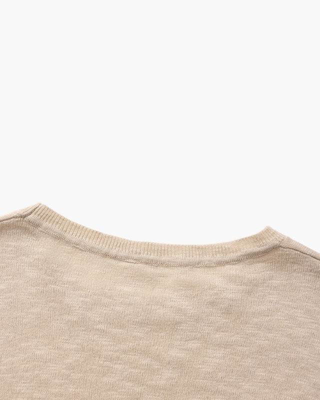 Cuello Redondo Esencial Lino-Algodón – Beige