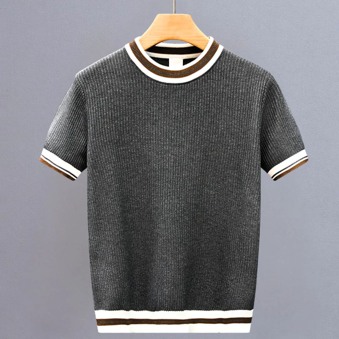 Camisa Stripe Trim Core - Gris