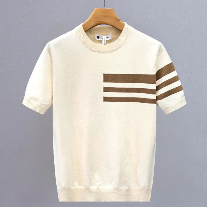 Camisa Stripe Sleeve Core - Beige