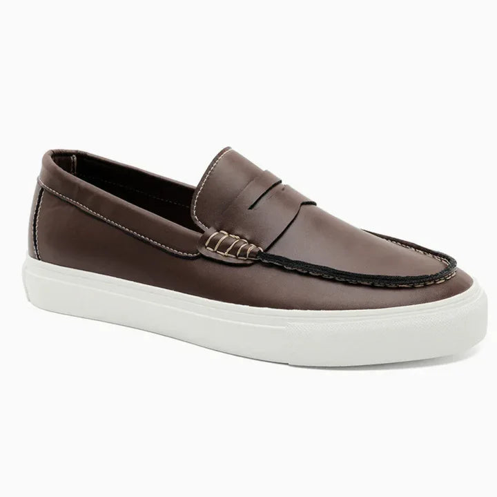 Mocasines Casual Cuero Liso - Marrón