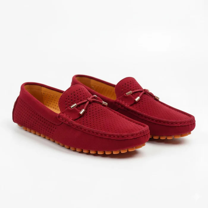 Mocasines Driver Perforados Piel - Azul