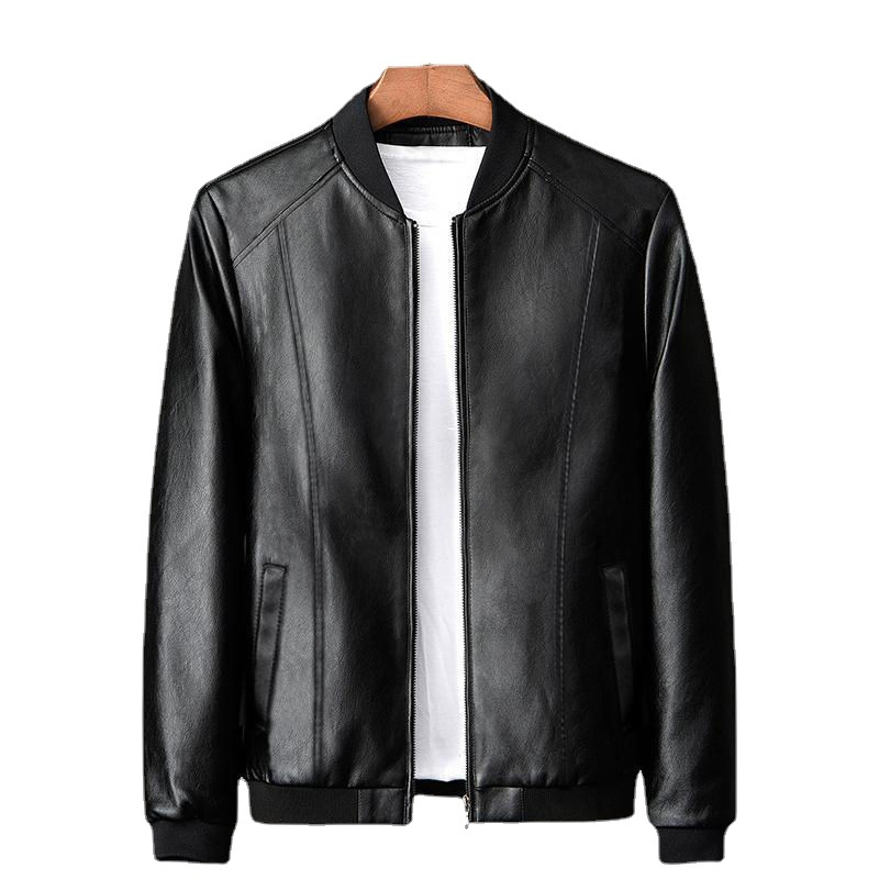 Chamarra Bomber de Piel Negra para Hombre | Acabado Premium