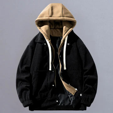 Chamarra Corduroy Hooded Core - Negro