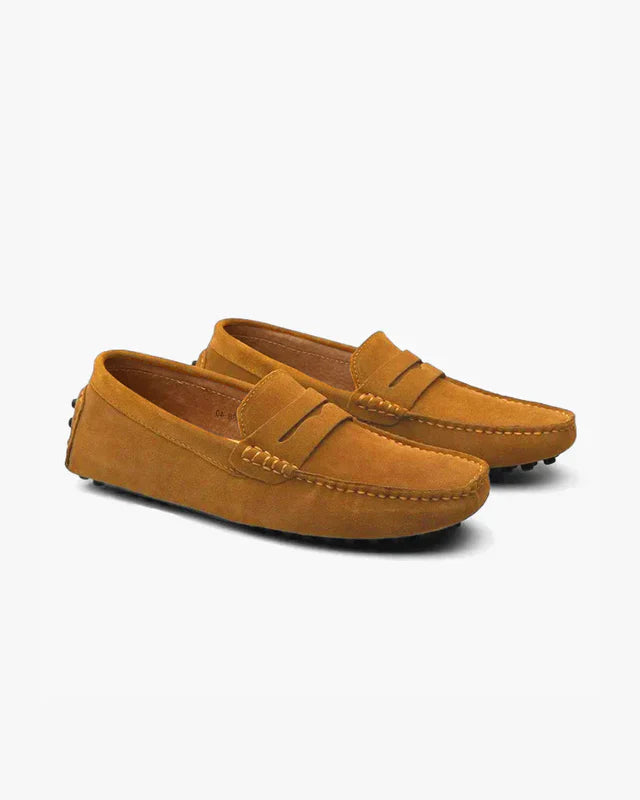 Kingsford Gamuza Driving Loafers - Caramel