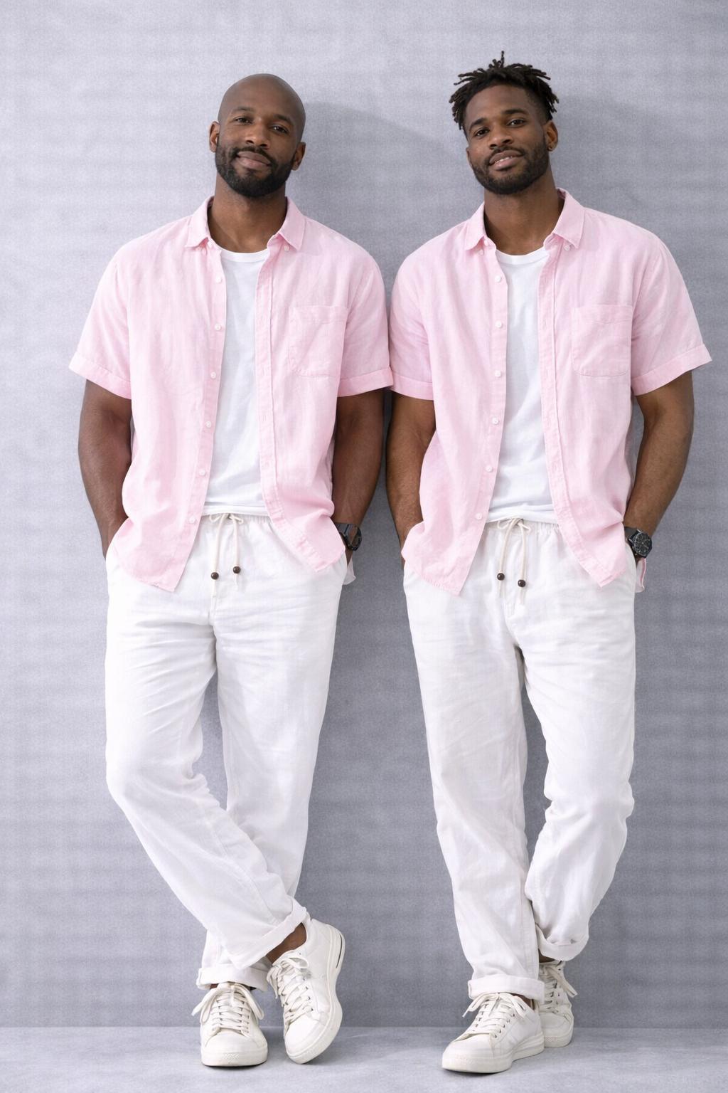Camisa de Lino Manga Corta Coastal – Rosa