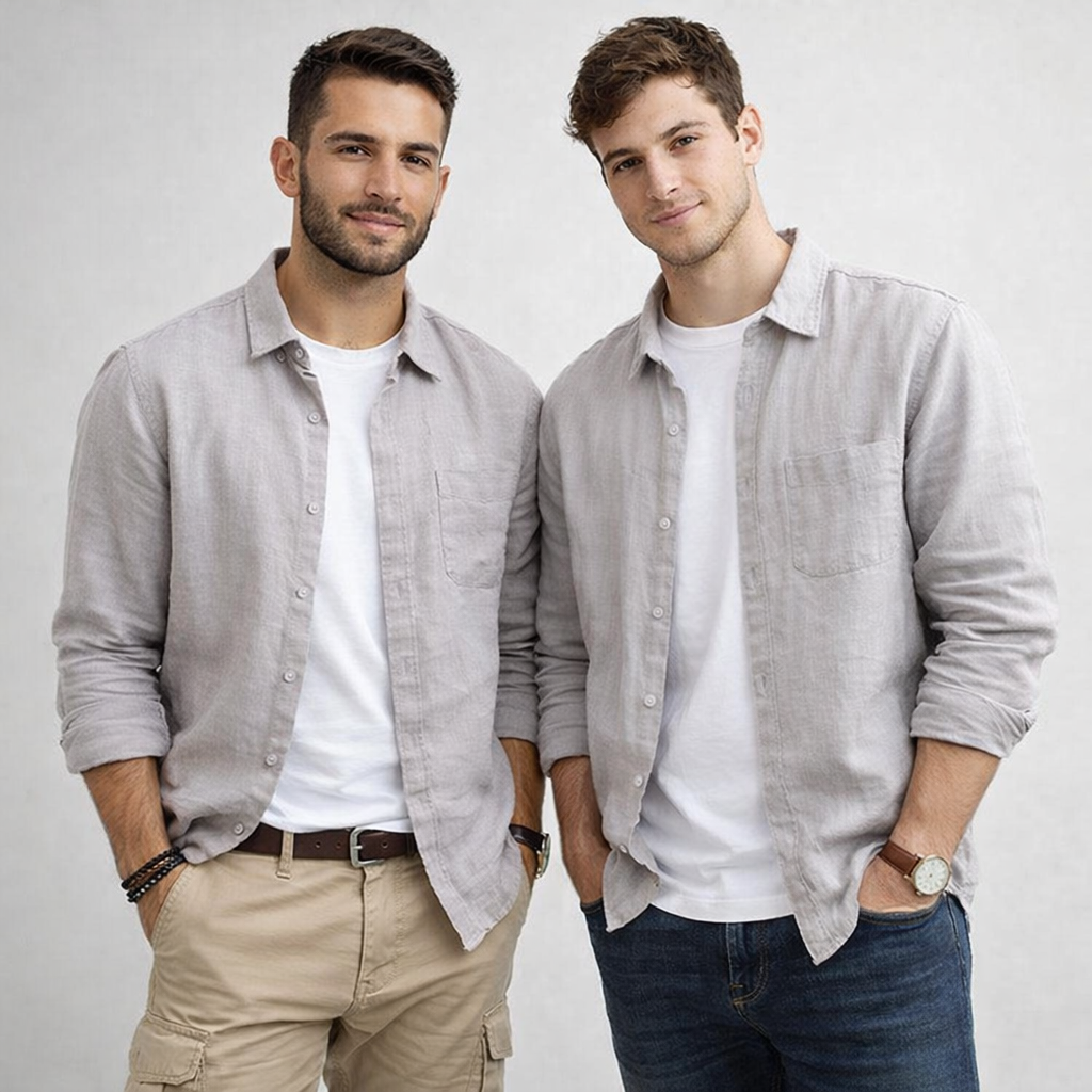 Camisa de Lino Manga Larga Harbor – Gris