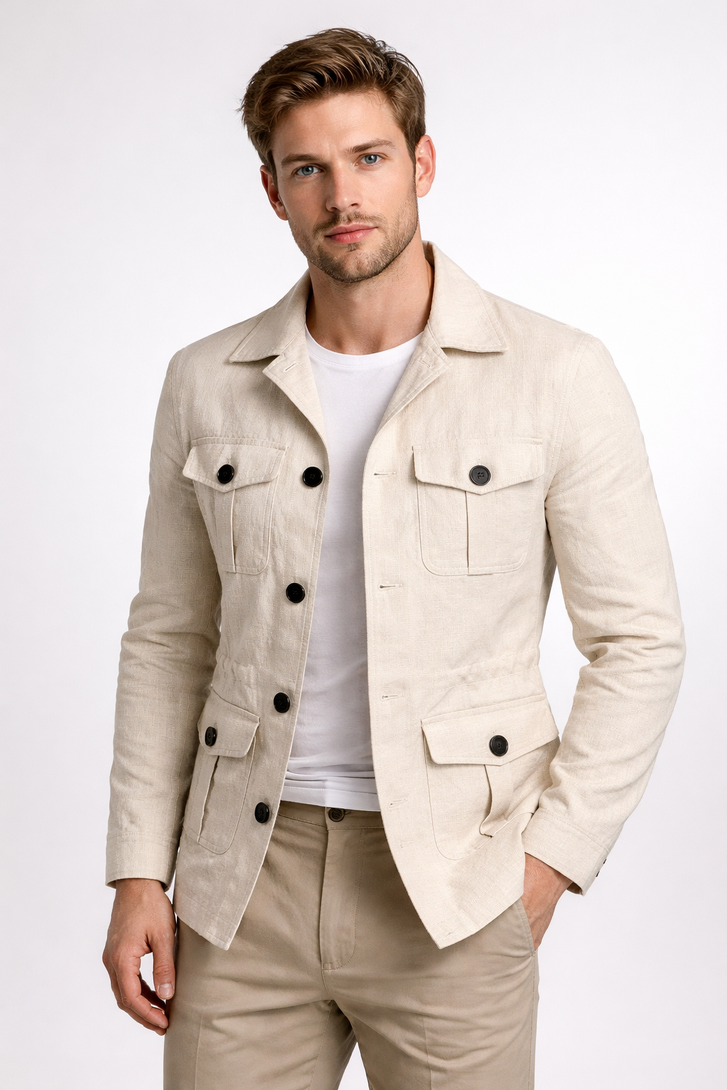 Chaqueta de Campo de Lino Elias – Arena Natural