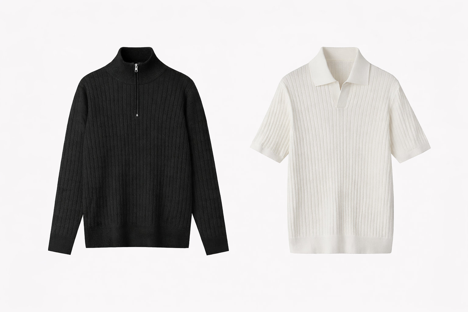 Combo Esencial de Punto (Half-Zip y Polo)