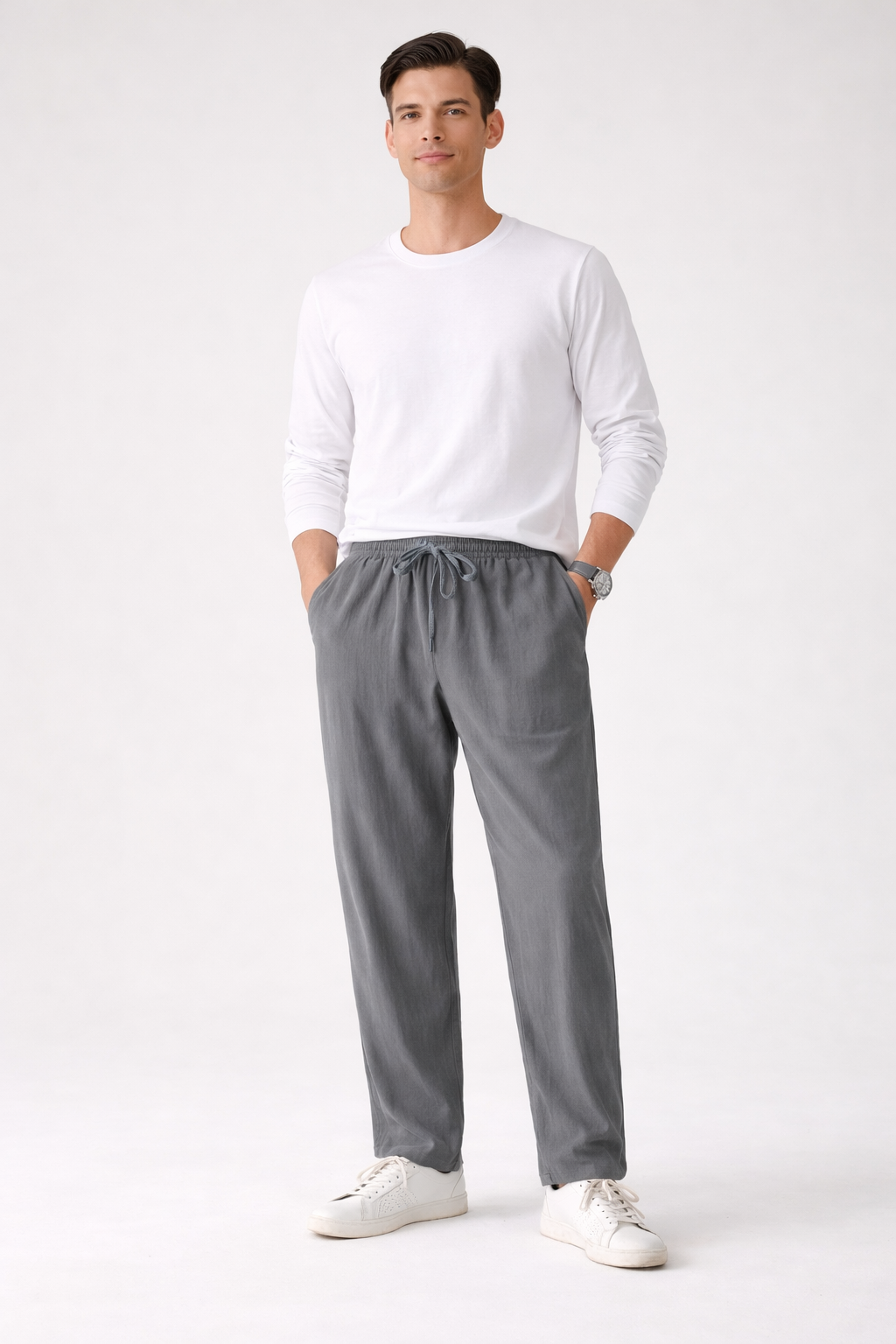 Pantalones Linen Ease – Gris