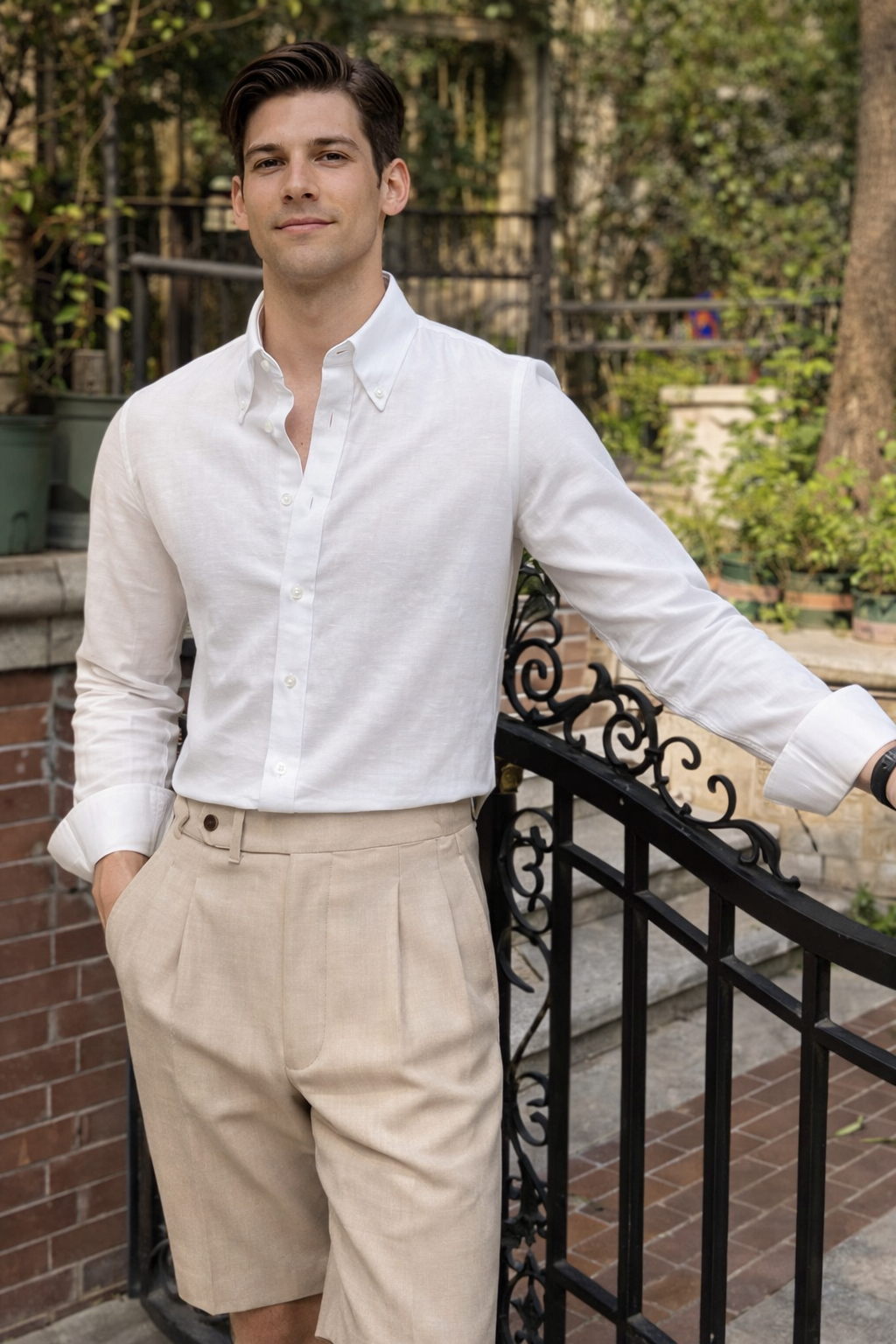 Camisa de Lino con Botones Capri – Blanco