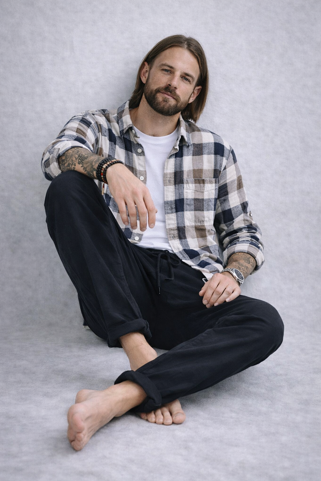 Pantalones con Cordón Urban Blend – Negro