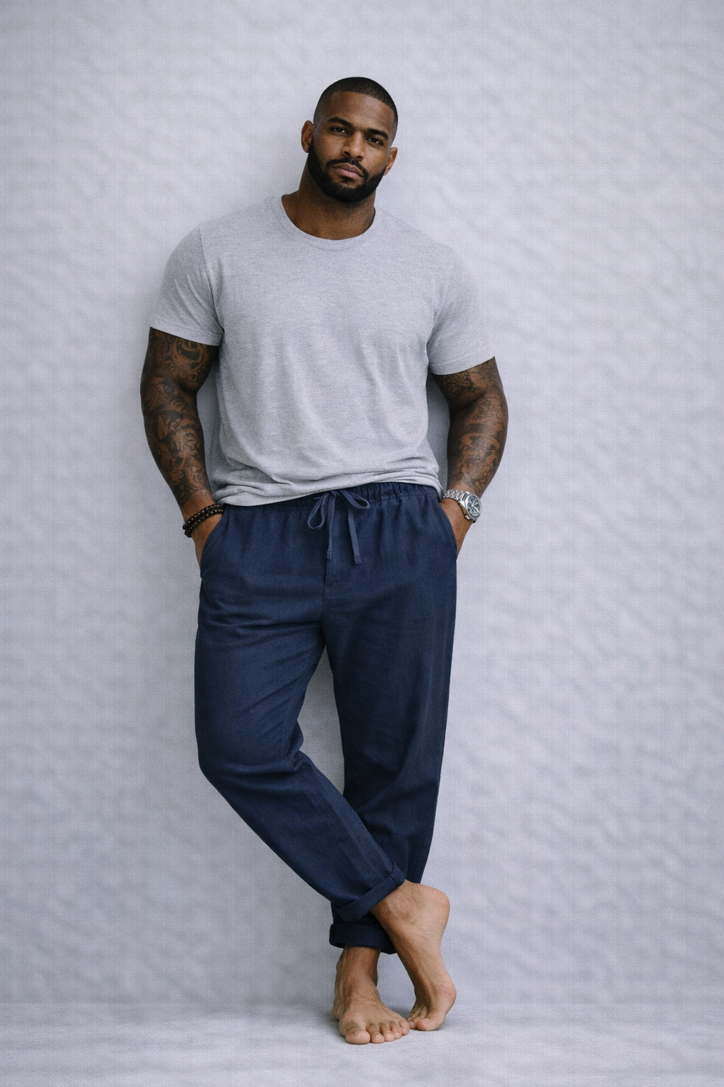 Pantalones con Cordón Urban Blend – Azul Marino