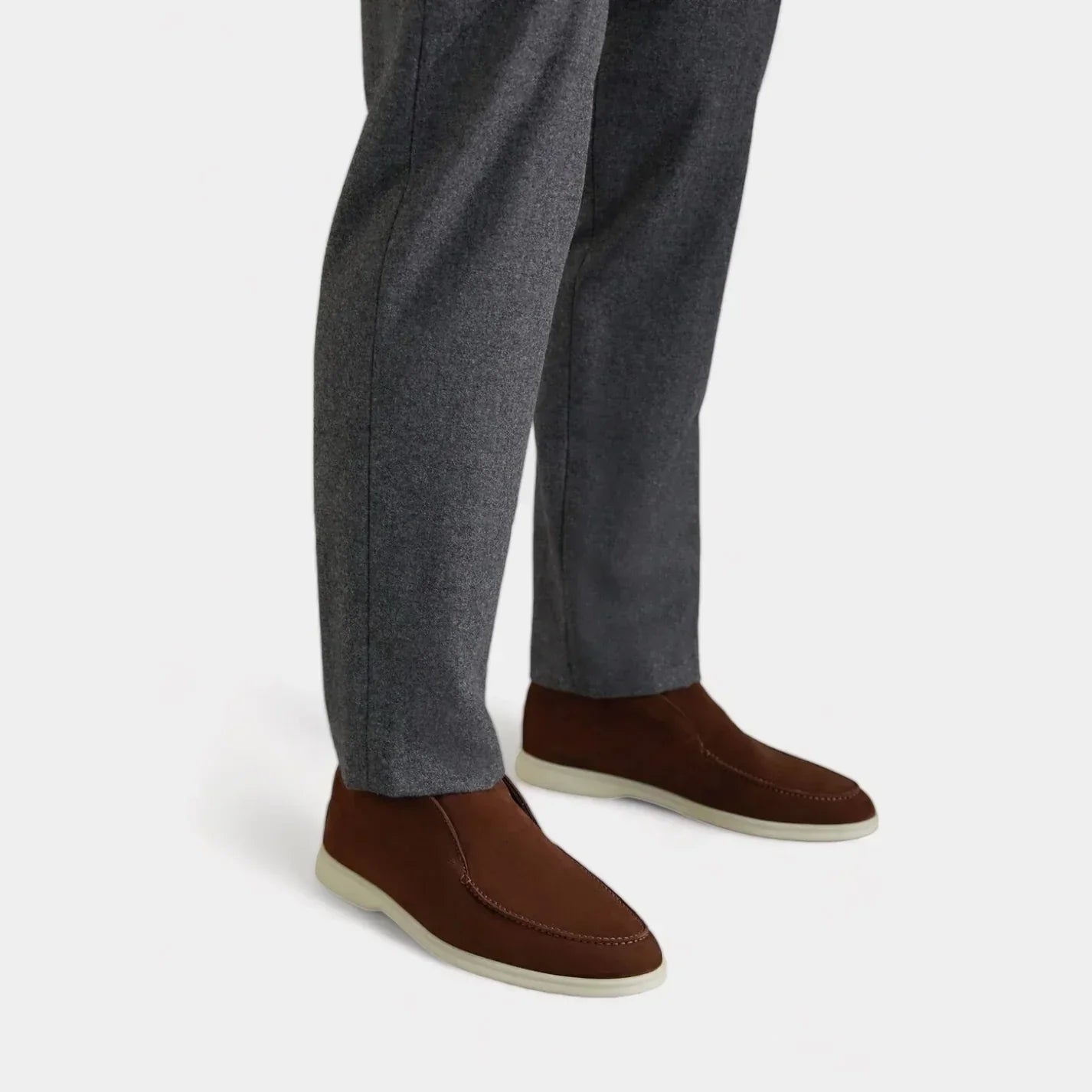 Belmont Gamuza Chukka Mocasines - Marrón Oscuro