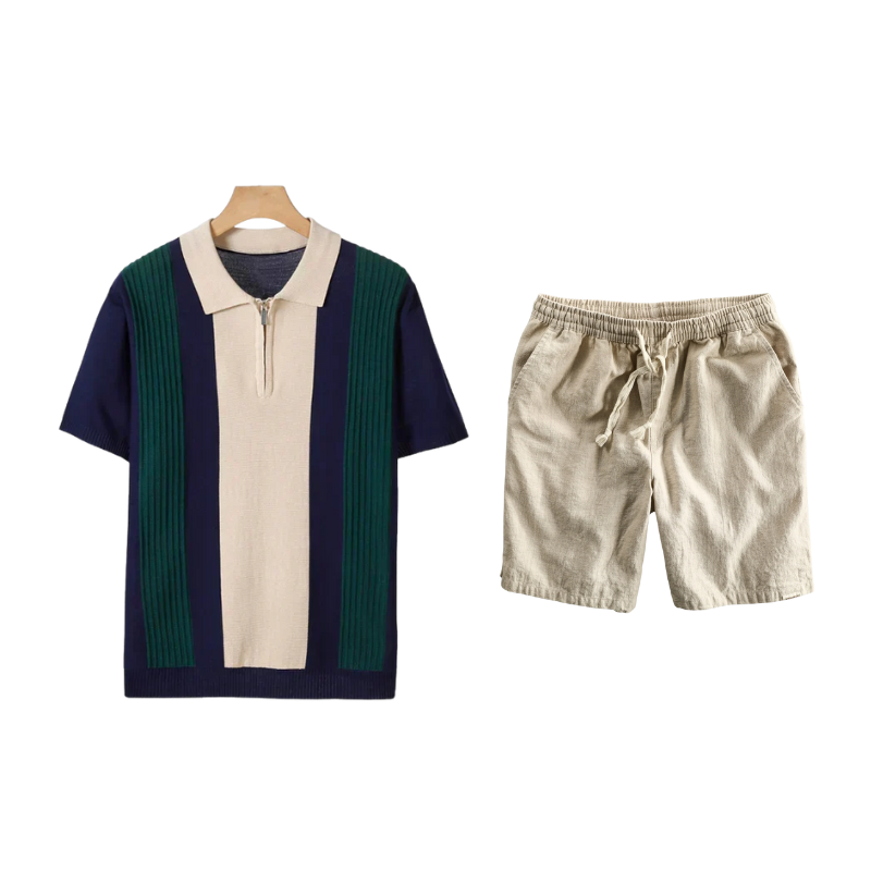 Conjunto Polo Half-Zip Tivoli – Azul Marino