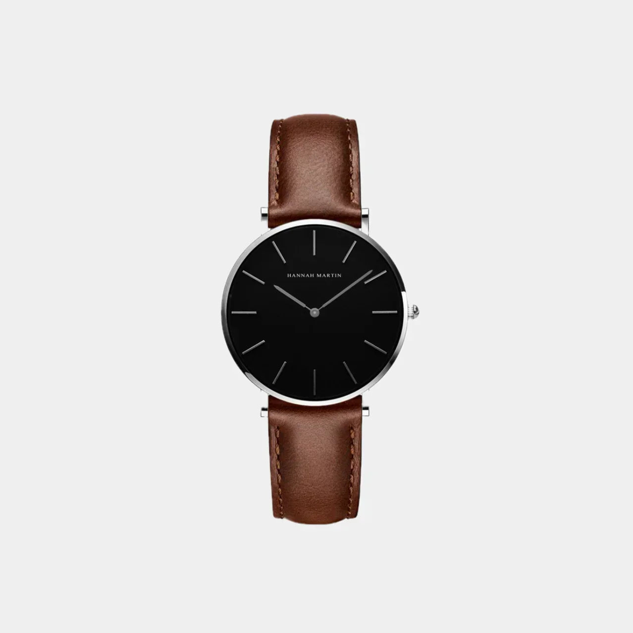 Reloj Clásico Plateado Ascot – Marrón