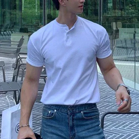 Polo Henley Regal – Blanco