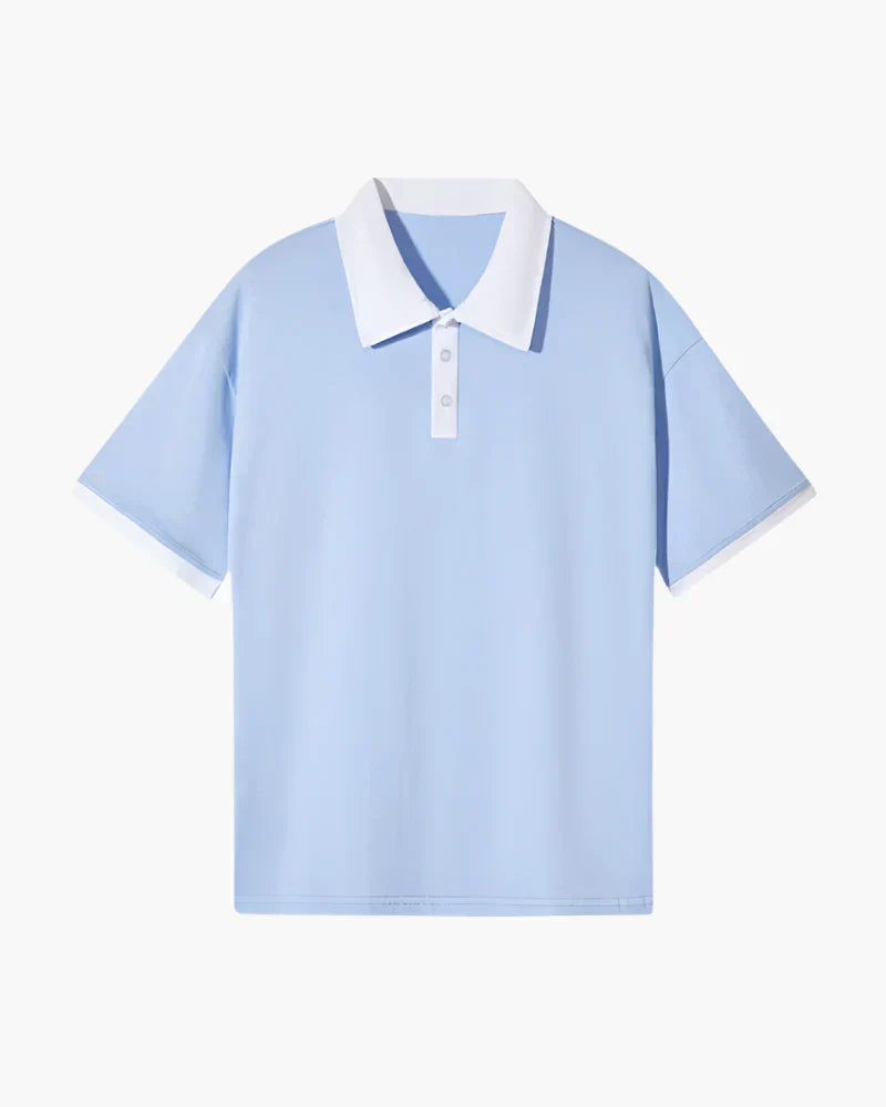 Polo Clásico de Contraste – Azul Cielo