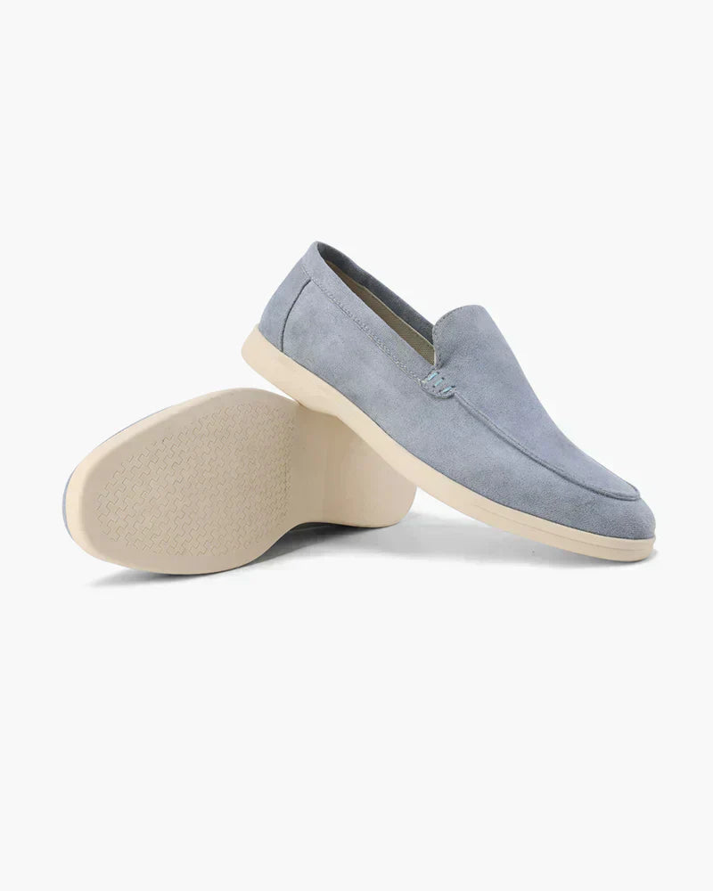 Mocasines de ante confort - Azul niebla