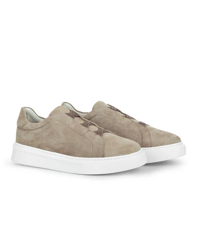 Tenis Slip-On Artesanal Suede Pure - Kaki