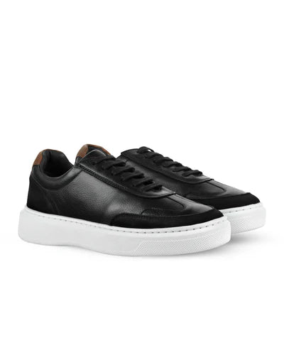 Tenis Piel Cepillada Velvet Touch - Negro