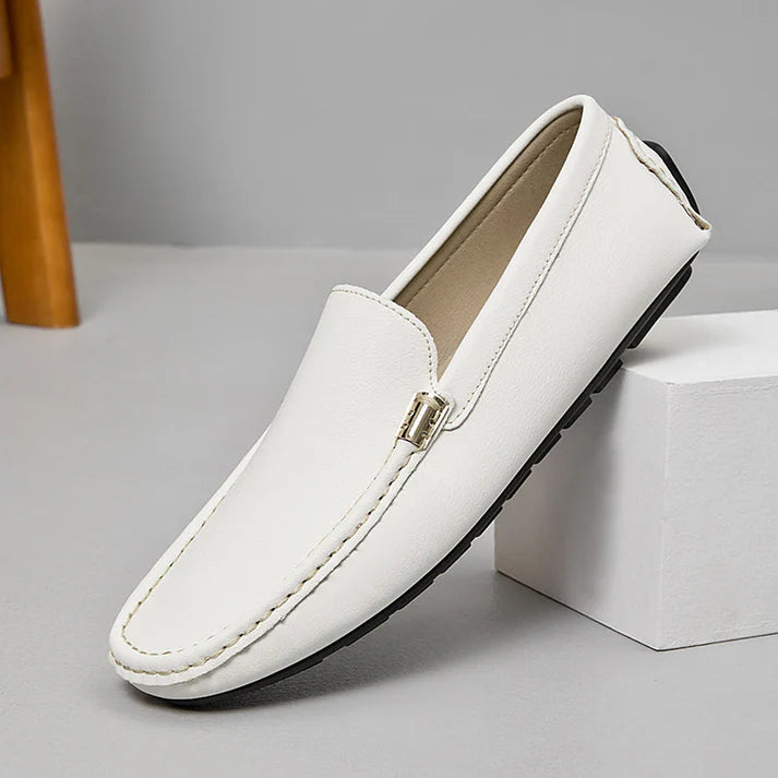 Mocasines Cuero Artesanal - Blanco