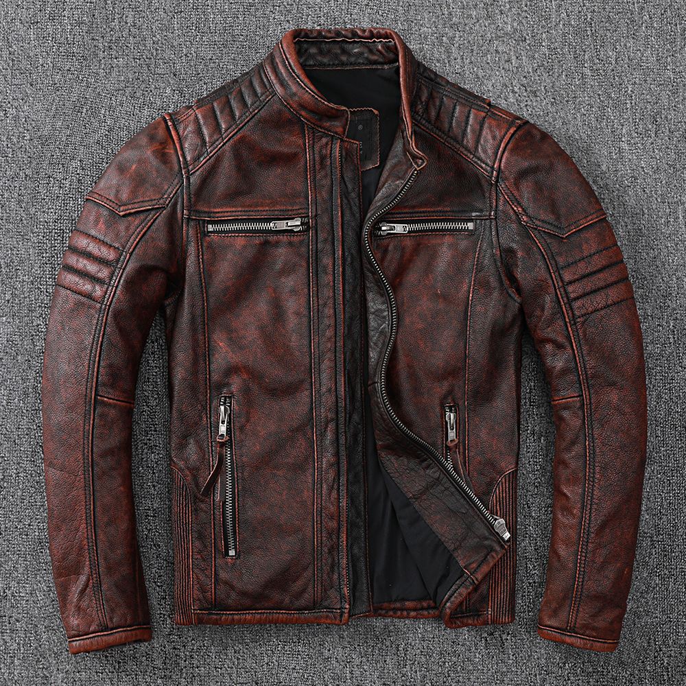 Chamarra Cuero Biker Vintage