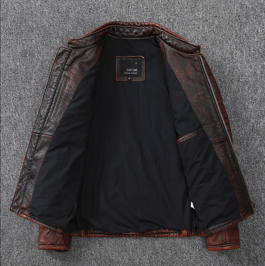 Chamarra Cuero Biker Vintage