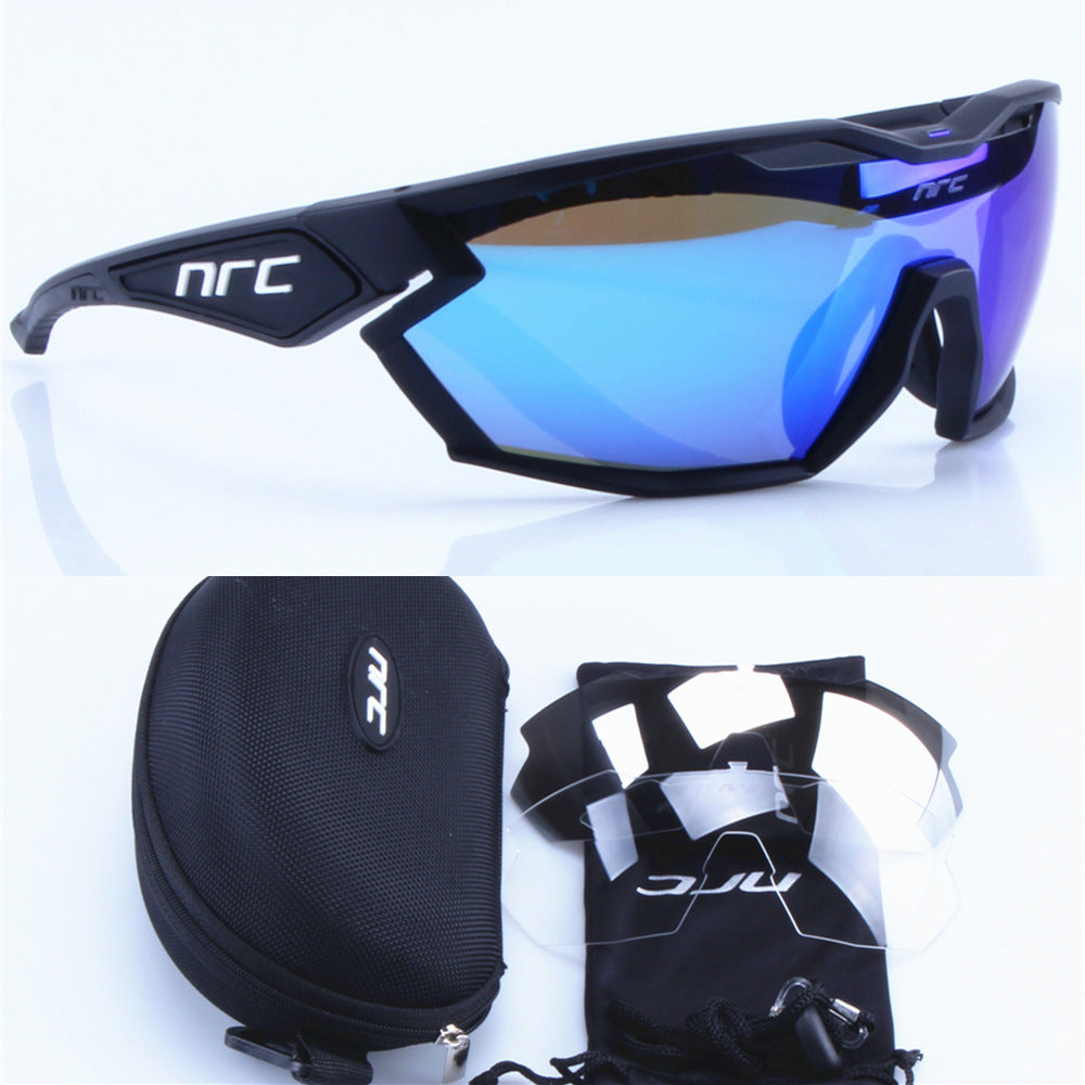 Gafas Deportivas para Ciclismo y Running - Blanco/Azul