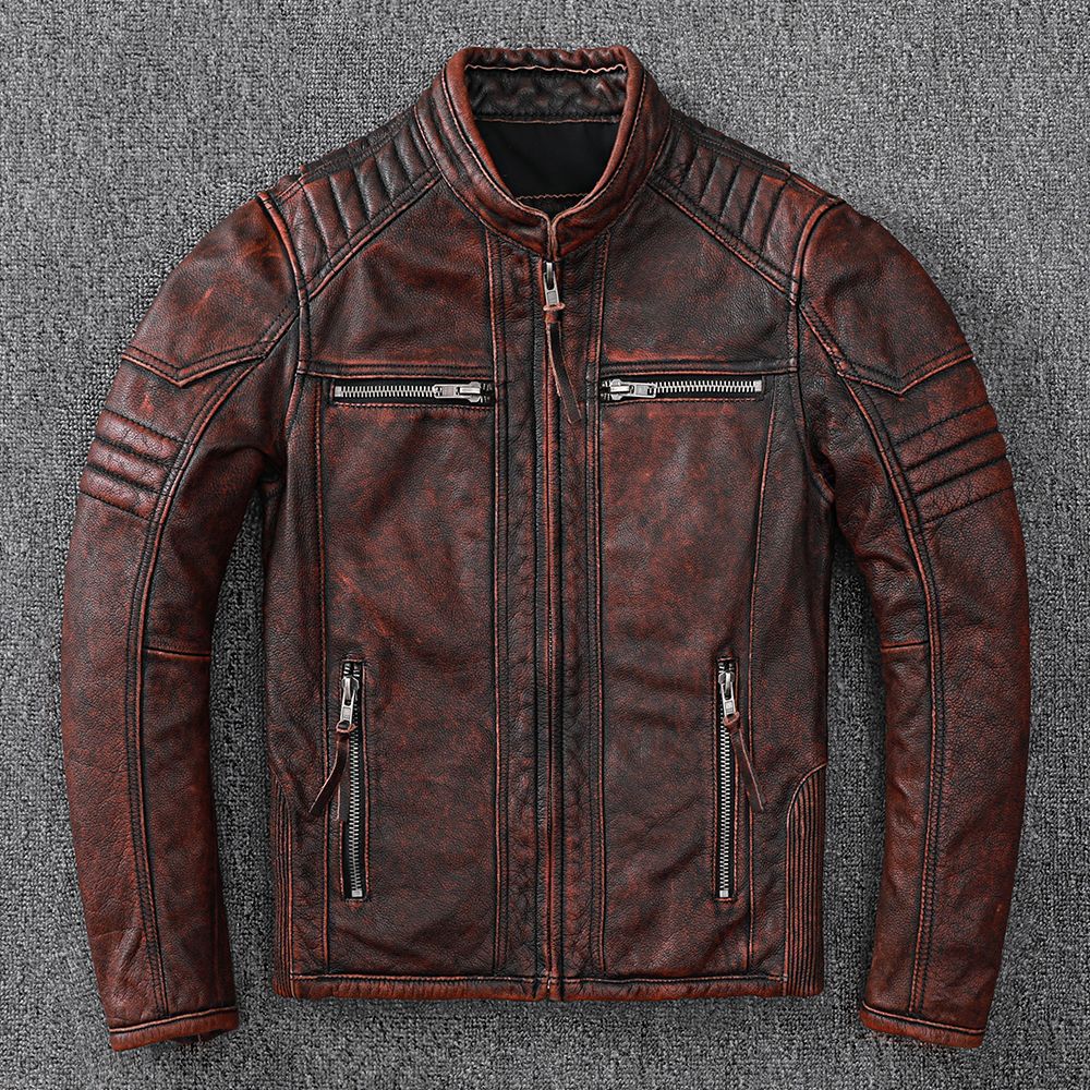 Chamarra Cuero Biker Vintage