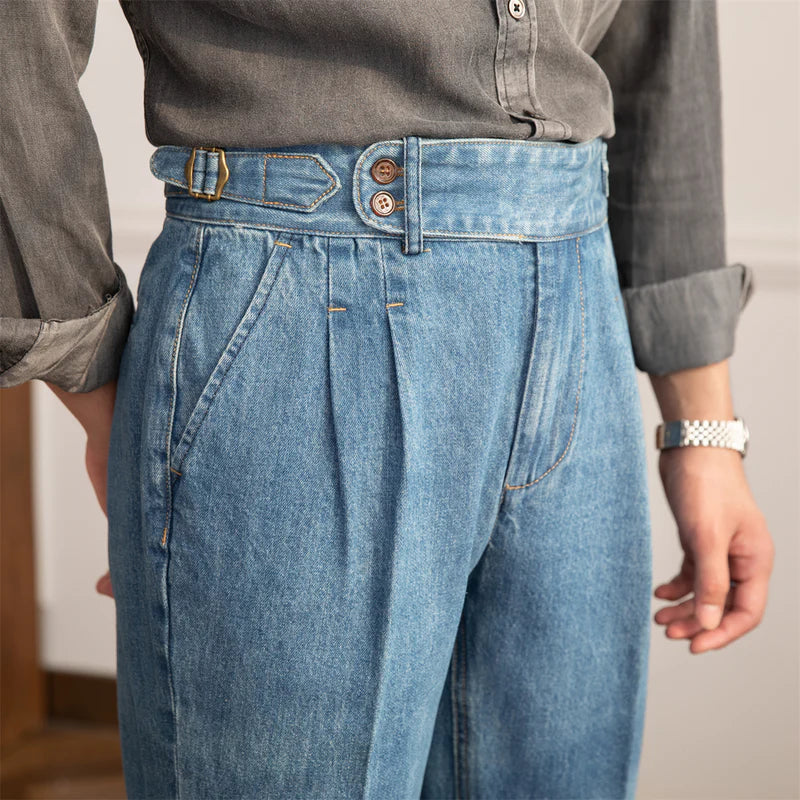 Pantalones de Mezclilla Confeccionados – Azul Claro