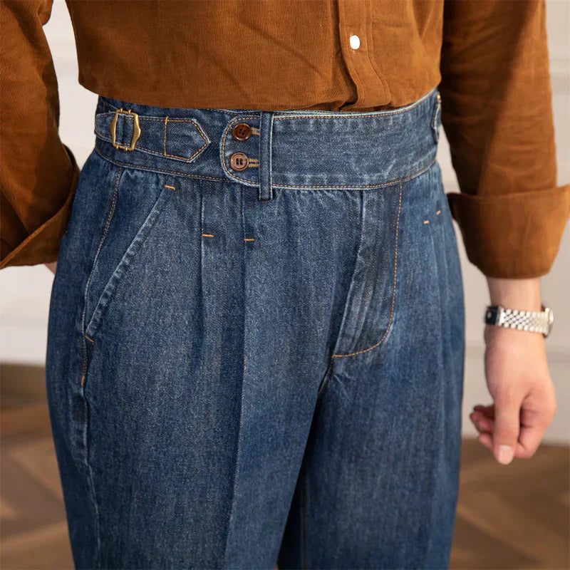 Pantalones de Mezclilla Confeccionados – Azul Denim