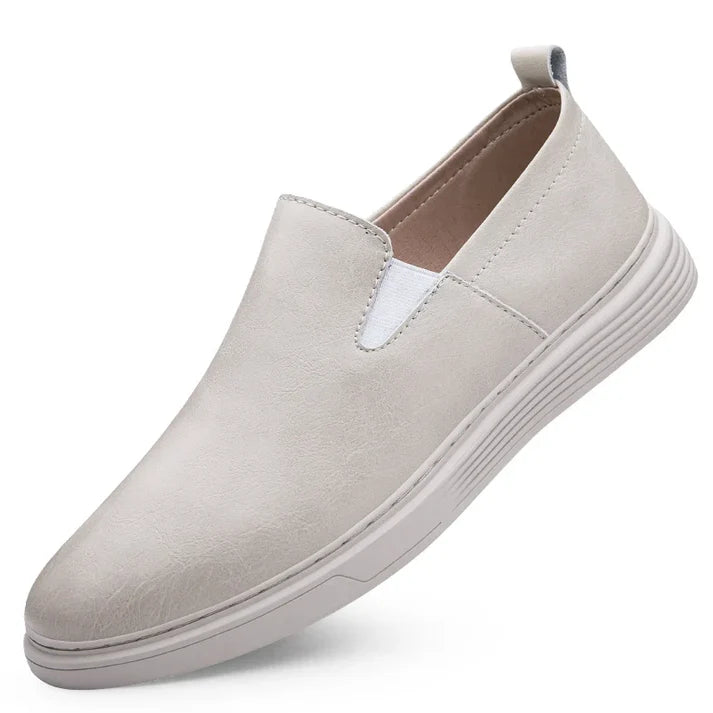 Zapatos Slip-On Cuero - Beige