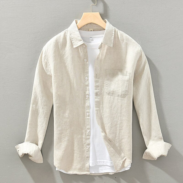 Camisa de Lino Manga Larga Harbor – Beige
