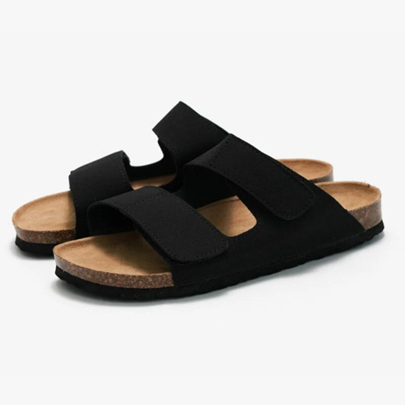 Sandalia Confort de Corcho Doble Tira - Negro