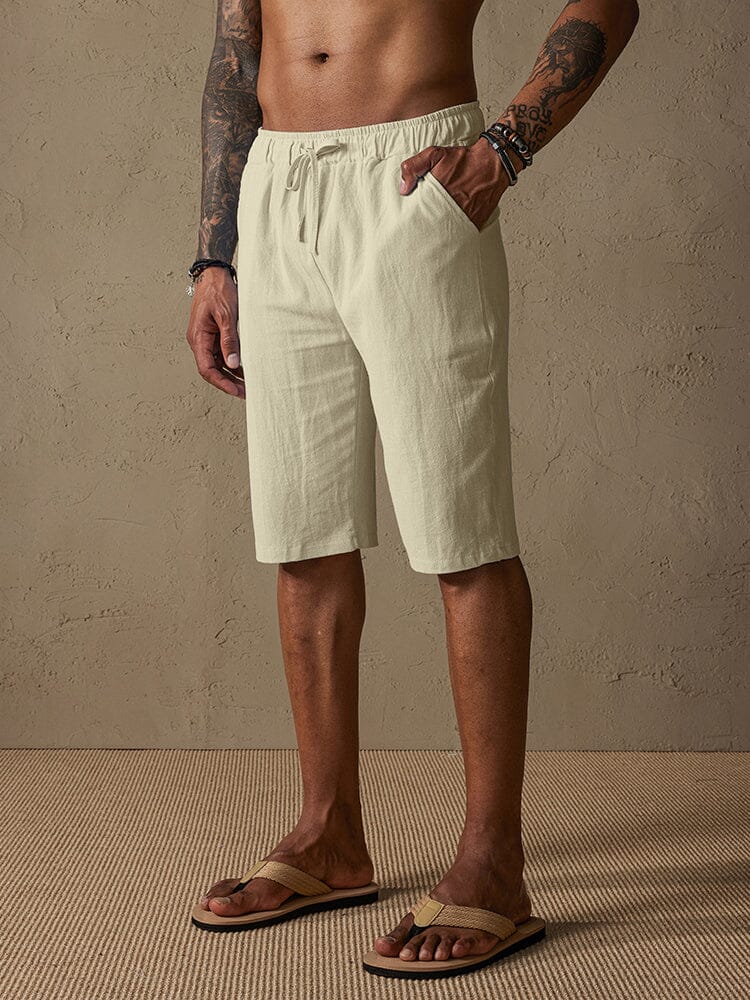 Shorts Rectos con Cordón - Negro