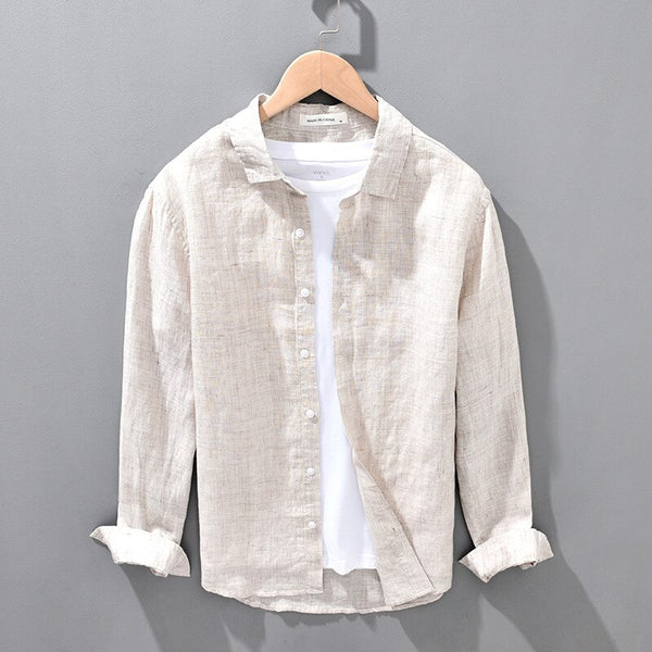 Camisa de Lino Manga Larga Harbor – Beige