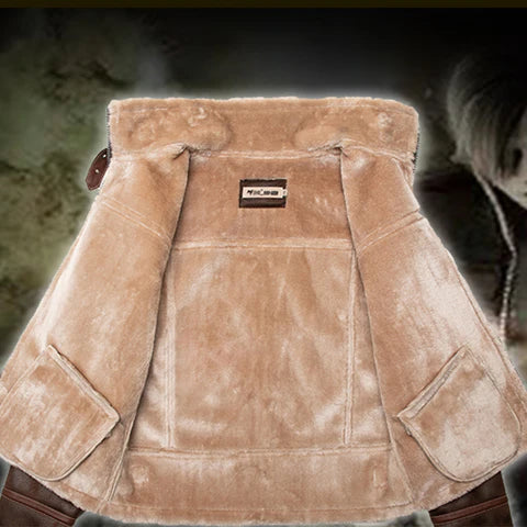 Chamarra Aviator Leon Leather Sherpa