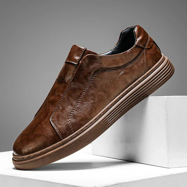 Zapatos Slip-On Cuero - Marrón