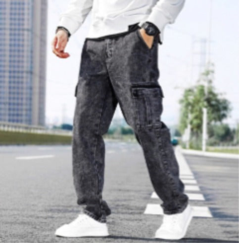 Pantalón Cargo Acid Wash Urban Fit - Negro