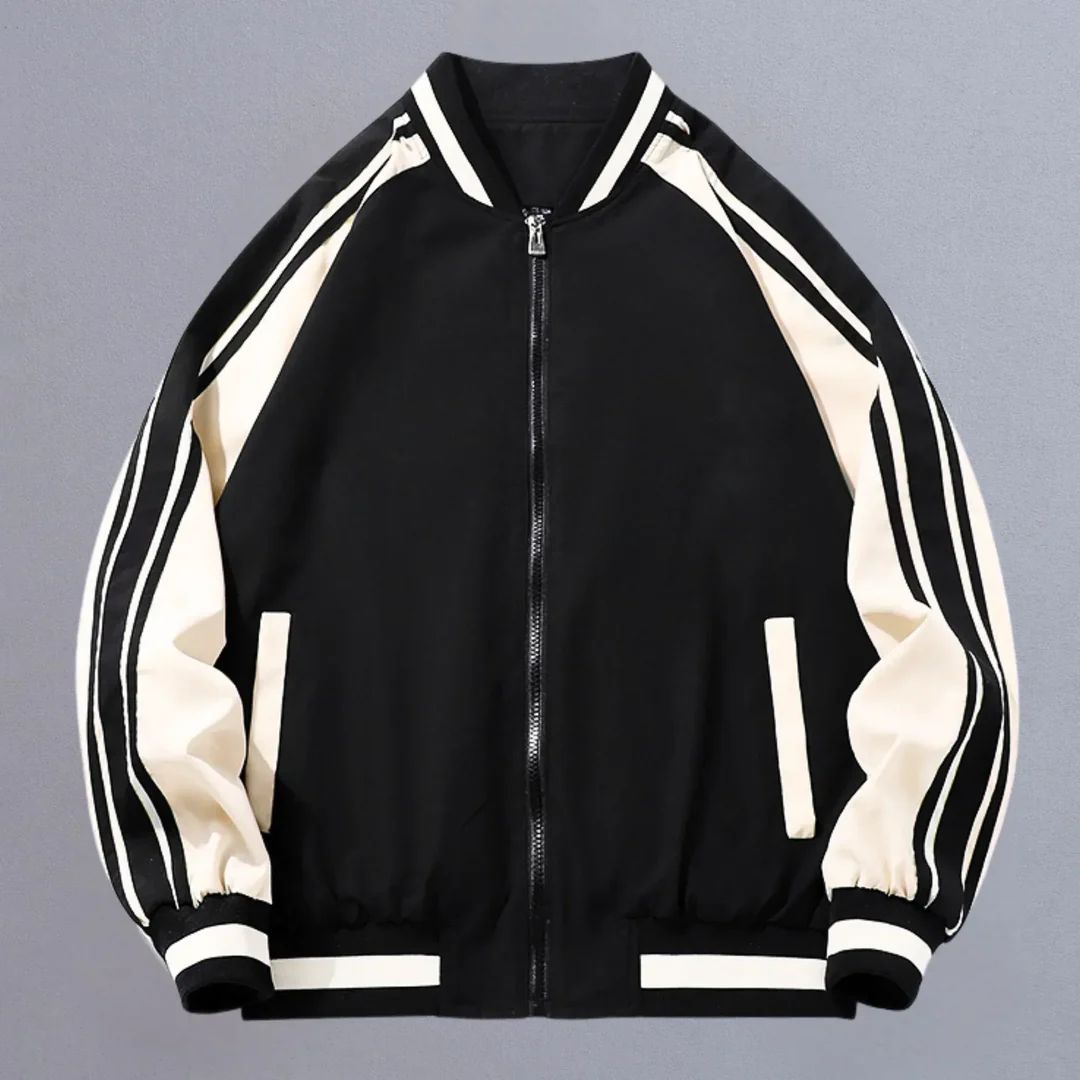Chamarra Stripe Sleeve Core - Negro