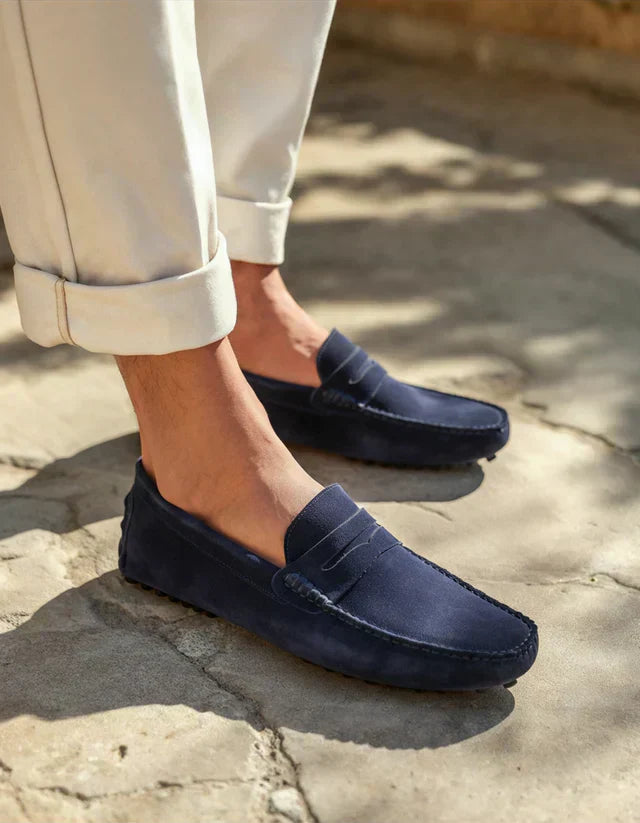 Kingsford Gamuza Driving Loafers - Marine Azul