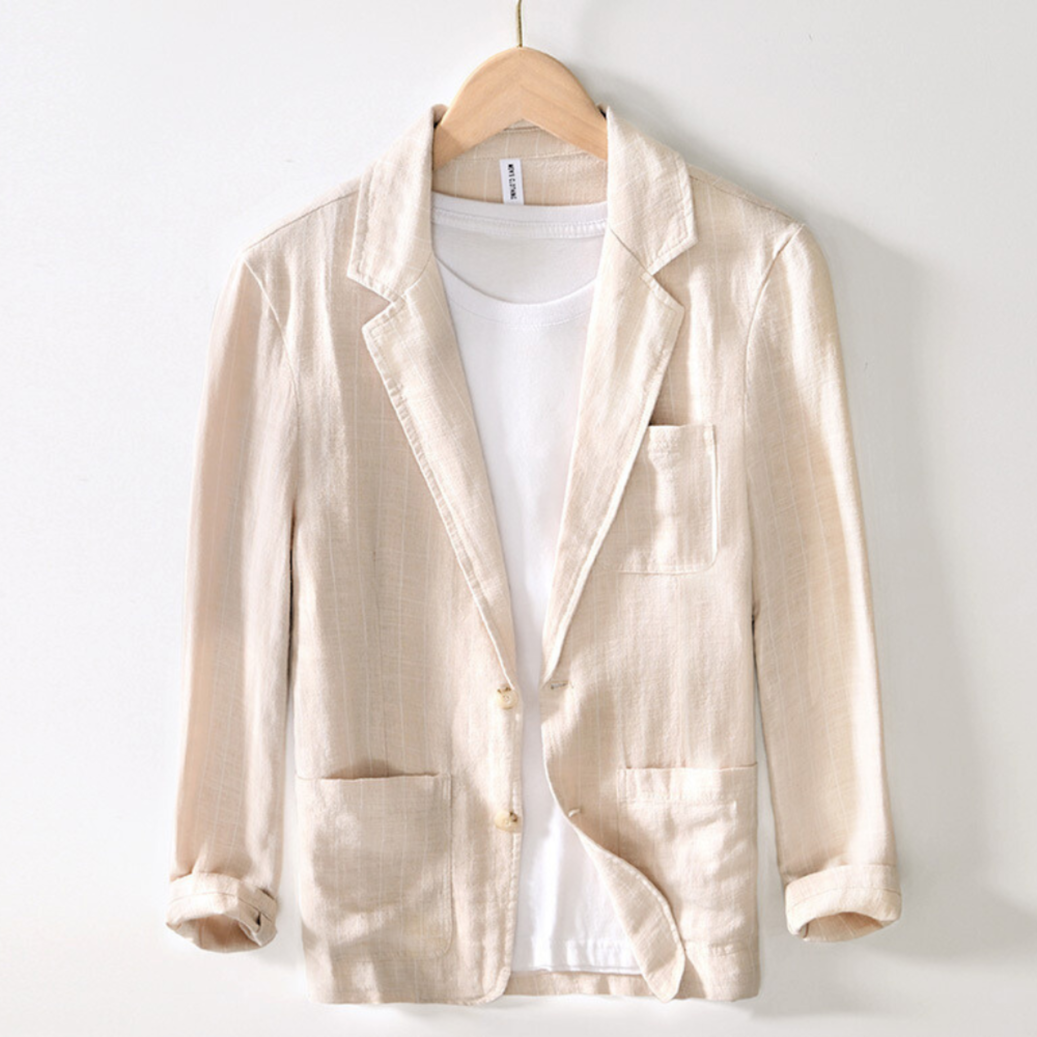 Blazer de Lino con Rayas Cedarline – Verde Esmeralda