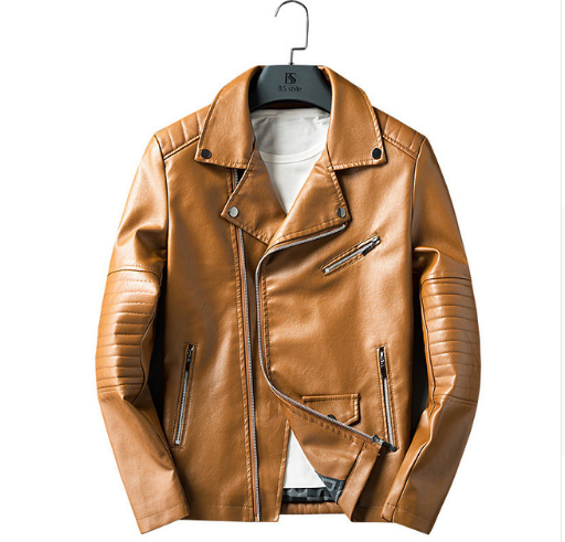 Chaqueta de Cuero Slim Biker - Rojo