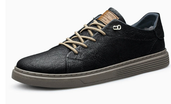 Tenis Casual de Cuero Suave - Negro