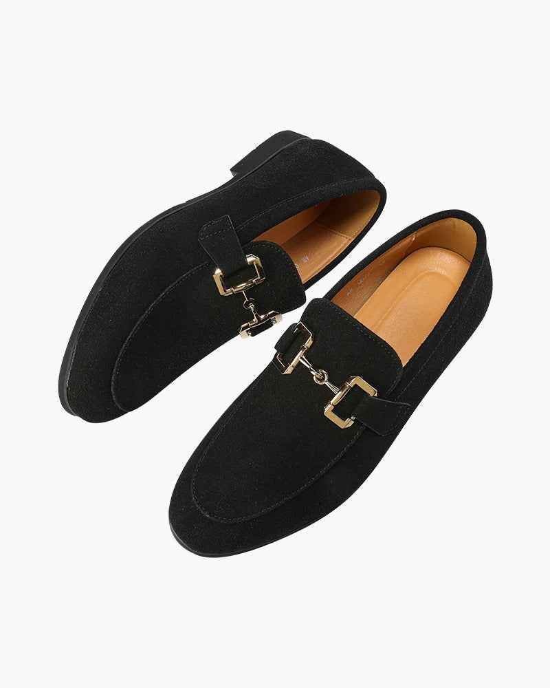 Mocasines con detalle de bocado en ante - Negro