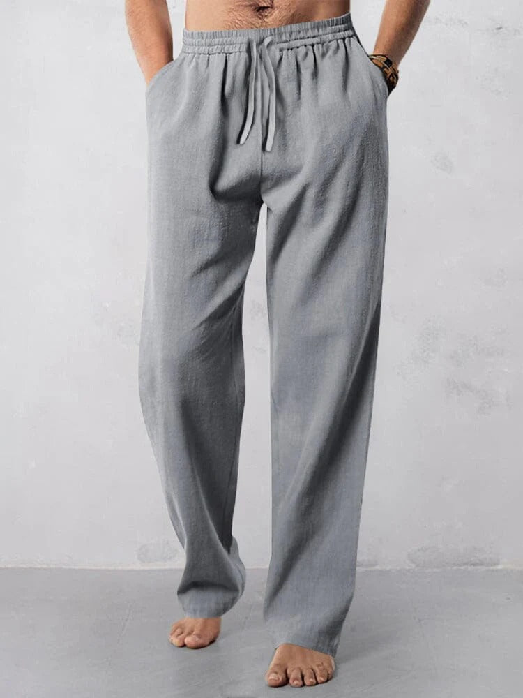 Pantalones Rectos con Cordón - Azul marino