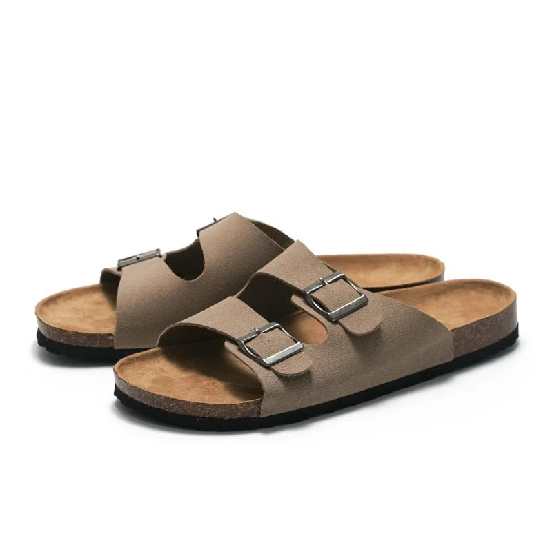Sandalia Confort de Corcho Doble Tira Ajustable - Negro