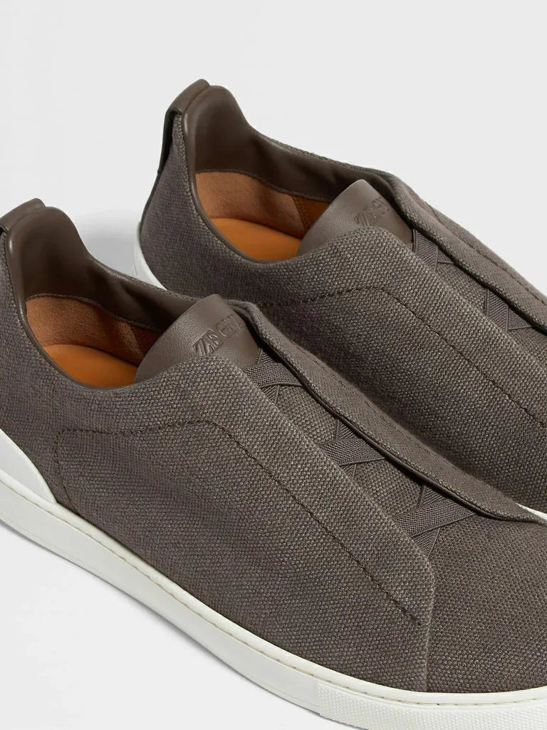 Triple Stitch Marrón Lona Zapatillas